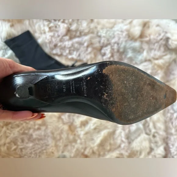 Yves Saint Laurent Black Heeled Boots - Picture 3 of 8